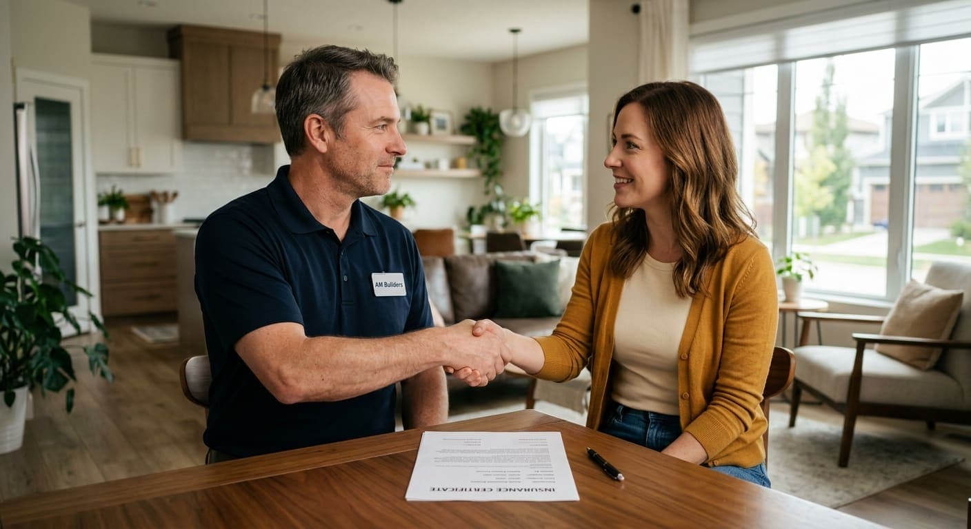 Certificate of Insurance document naming a homeowner as Additional Insured on a construction project