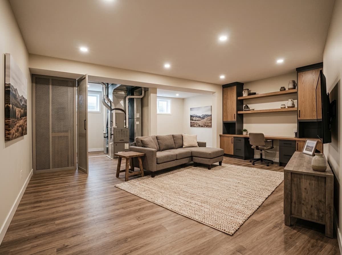 Basement Development project in Airdrie by AM Builders