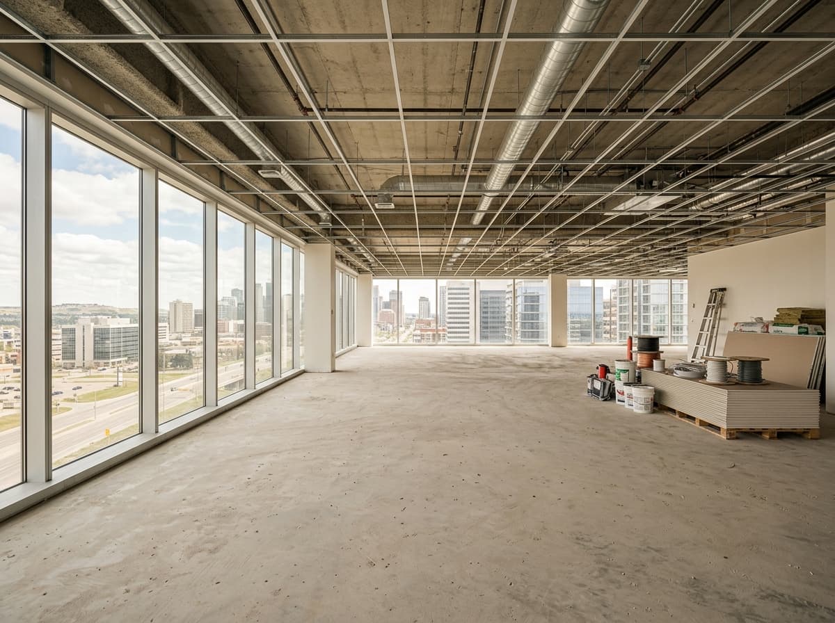 Before photo: Commercial Construction project in Airdrie by AM Builders